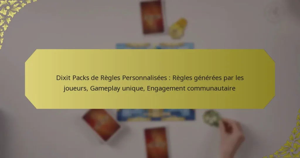 Dixit Packs de Règles Personnalisées : Règles générées par les joueurs, Gameplay unique, Engagement communautaire